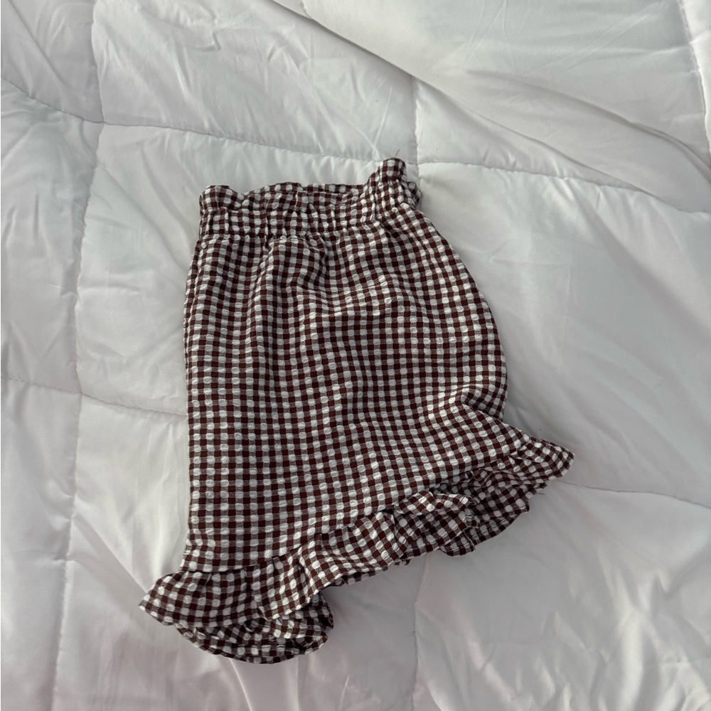 Wild Fable Brown and White Checkered Skirt